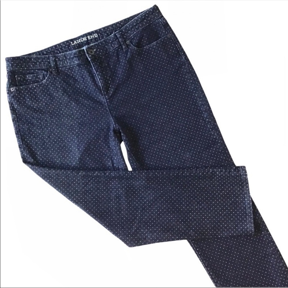 Lands' End - Polka Dot Straight Leg Jeans - 16P
